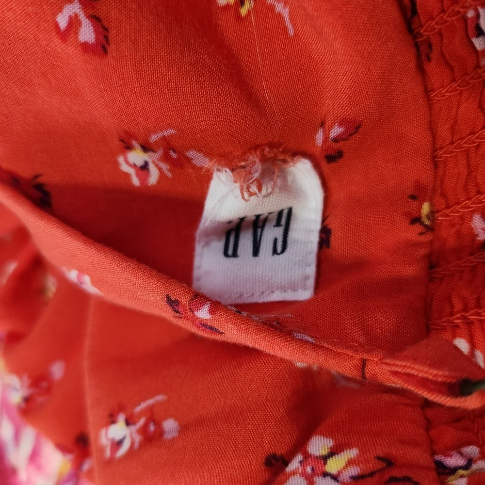 Red Floral Spaghetti Strap Sundress. Gap Medium - Picture 7 of 10